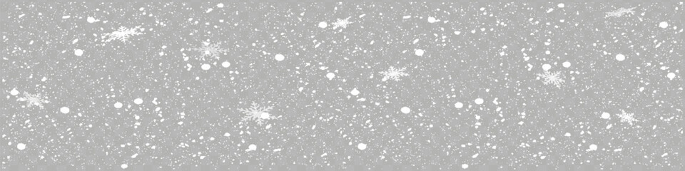 Wall Mural - Christmas snow. Falling snowflakes on a dark background. Snowfall. Vector illustration.