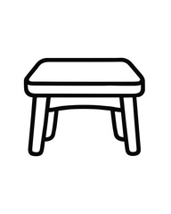 Poster - Minimalist stool vector icon, simple furniture symbol art.