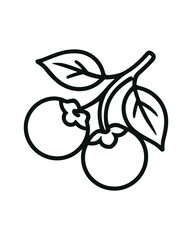 Poster - Tangerine outline icon. Simple flat vector fruit illustration