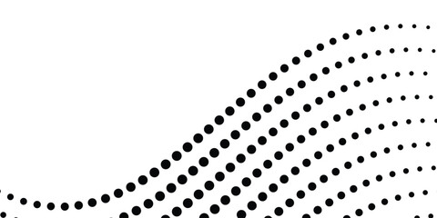 Poster - Abstract wave dotted line background. Tech dynamic dash stripe texture. Black warped and curved lines wallpaper