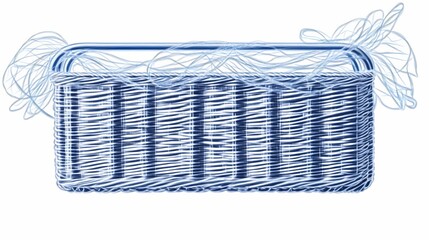 Poster - Detailed illustration of a woven basket.