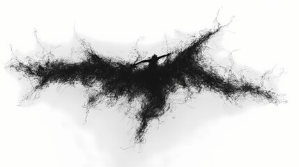 Poster - Abstract black silhouette design against a white background.