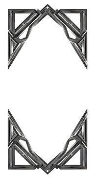 Silver Geometric Frame Transparent Background Modern Border Decoration