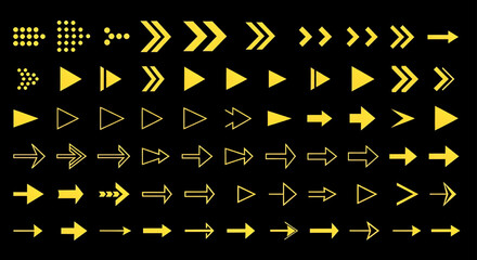 Fototapete - Arrow Set - Different Styles, Shapes, and Directions | Navigation Icons, Graphic Elements, User Interface Design, Infographics, Presentation Templates