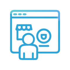Poster - Online shopping and digital storefront concept with faceless character