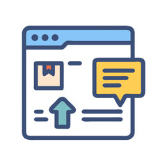 Poster - Online package delivery tracking and notification graphic icon