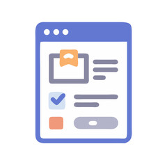 Poster - Flat design illustration of a checklist in a website