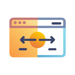 Poster - Data transfer or conversion between two browsers concept illustration