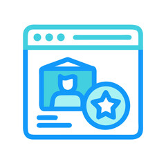 Fototapete - Website icon with profile page and star badge emphasis
