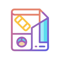 Poster - Colorful file graphic icon for data and document usage