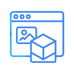 Poster - Website design with 3D cube visual element over White Background