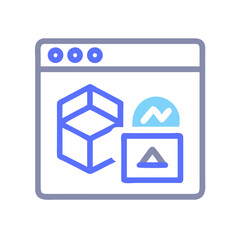 Poster - Isometric data analytics dashboard for stock and crypto insights