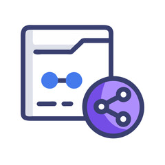 Poster - Folder with share symbol vector illustration in flat style