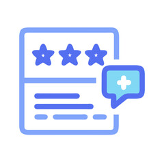 Poster - Customer feedback interface with rating stars and chat bubble