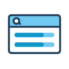Fototapete - Flat icon design of browser window for searching content