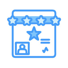 Poster - Online review card showing five stars of evaluation