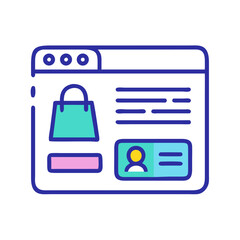 Poster - Online shopping web page interface with user profile card