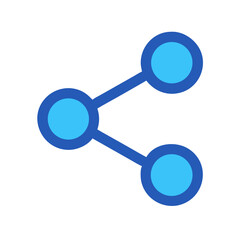 Fototapete - Simple blue share icon on a clean White Background