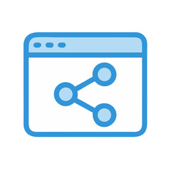 Fototapete - Blue share icon inside browser window vector illustration