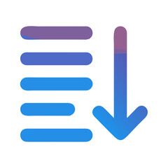 Poster - Sort descending vector icon with blue color gradient design