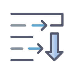 Poster - Flat design workflow diagram depicting process redirection loop