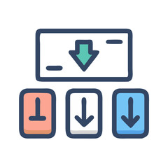 Poster - Data download and upload options in colorful flat design