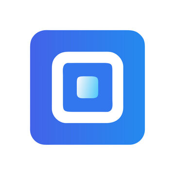 Gradient Blue Concentric Squares Logo on White Background