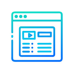 Fototapete - Digital window icon displaying website content in flat design