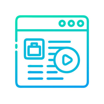 Modern web page interface with video player icon design