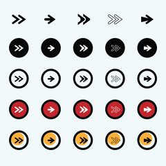Wall Mural - Colorful big arrow icon set, Arrow collection cursor. Modern arrow collection. Different arrow signs collection. Black arrow icon