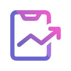 Poster - Stylized mobile phone icon with rising graph illustration