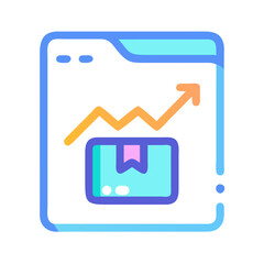 Poster - Delivery box with upward trend line represents growth