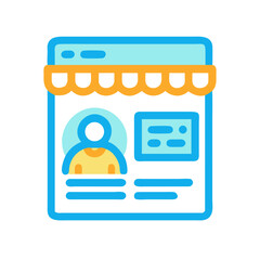 Poster - Online store profile page flat vector icon illustration