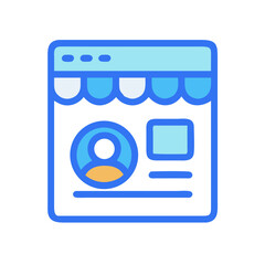 Fototapete - Online profile avatar and data flat icon design