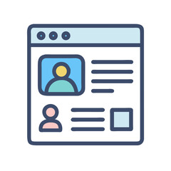 Poster - Minimalist browser window interface design concept, flat illustration
