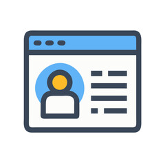 Fototapete - Profile Webpage Illustration With Circular Profile And Text Items