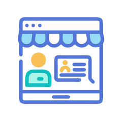 Poster - Online store mobile interface with profile and message icon