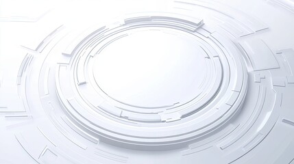Poster - Abstract concentric circles design in white.