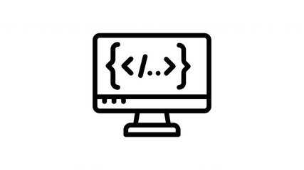 computer minimalist stroke animation