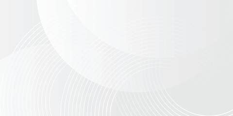 Poster - White geometric abstract background overlap layer on bright space with lines effect decoration. Modern graphic design.