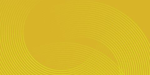 Poster - Abstract yellow glowing geometric lines on yellow background. Modern shiny pastel circle lines pattern. Futuristic technology concept.