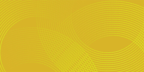 Poster - Abstract yellow glowing geometric lines on yellow background. Modern shiny pastel circle lines pattern. Futuristic technology concept.
