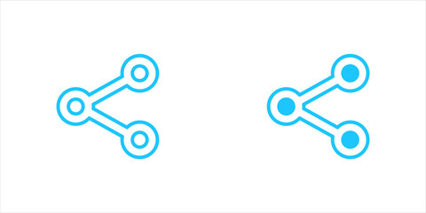 Fototapete - share fill and outline icon set isolated vector illustration