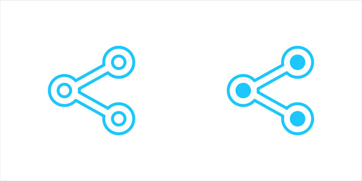 share fill and outline icon set isolated vector illustration