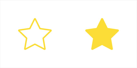 cute fat star icon blunt end line and isolated set