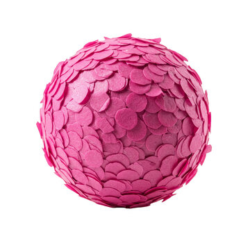 Sparkling Pink Glitter Sphere Ornament Abstract Isolated Background