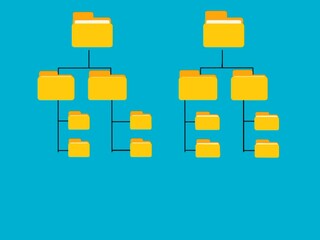 Poster - Folder hierarchy with document management system structure. Classifying files.