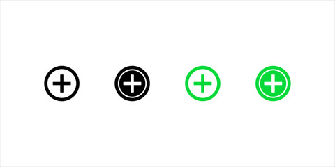 Fototapete - Plus Icon set vector. Add icon. Addition sign. Medical Plus icon. vector illustration on white background. editable icon set