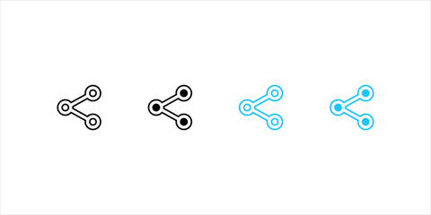 Fototapete - share fill and outline icon set isolated vector illustration