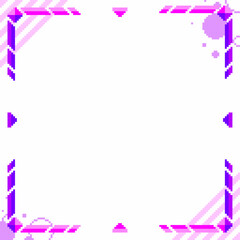 Poster - Bright Purple Cute Flat Frame on White Background, Pixel Art Style